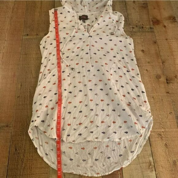 Forcynthia Beachwear linen with fish print swim hooded suit cover up women’s -S - Picture 6 of 7